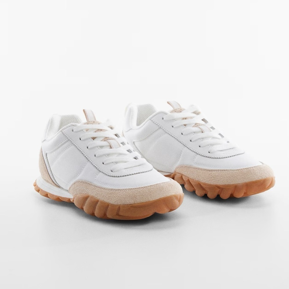 MANGO | LEATHER PANEL QUILTED SNEAKERS EU 40 SIZE 9 - Picture 1 of 10
